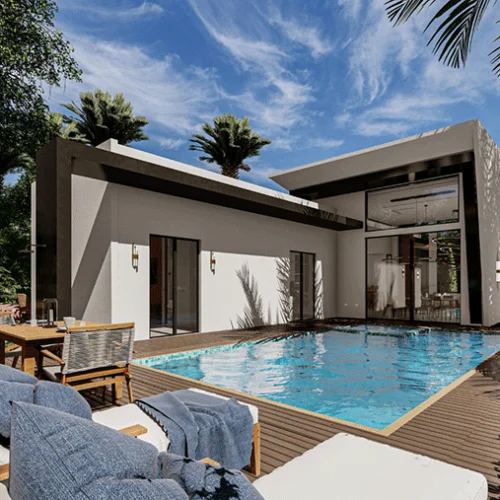 Planos de casa 10,x18 m un piso / nivel