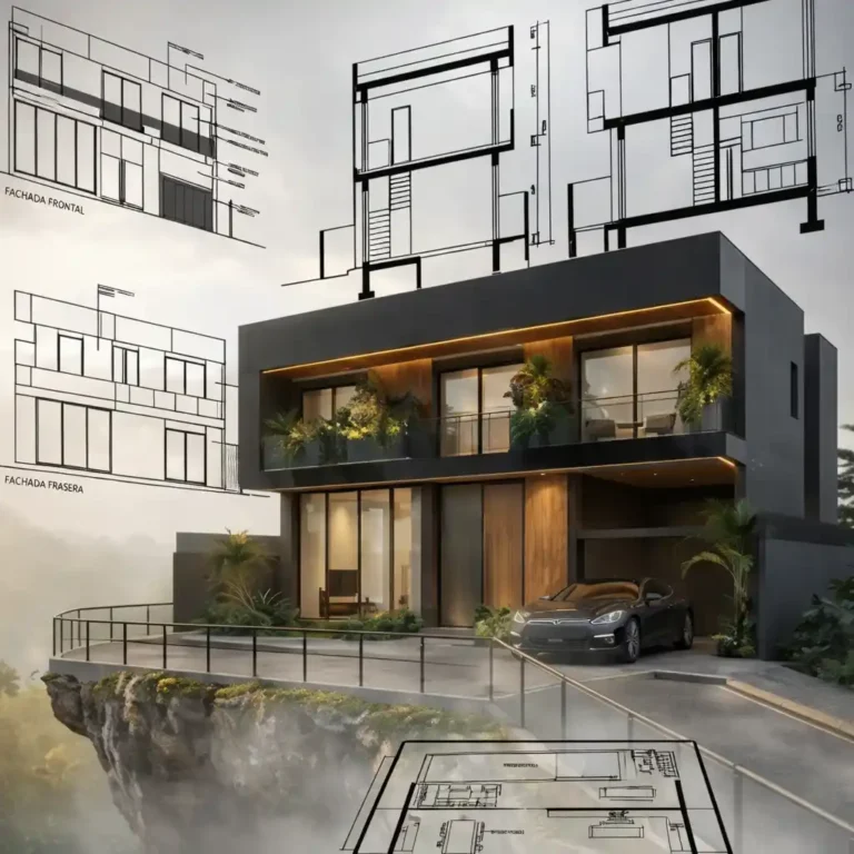 Modelo BIM en Bogotá de casa moderna con planos arquitectónicos, estructura e instalaciones coordinadas para construcción y licenciamiento