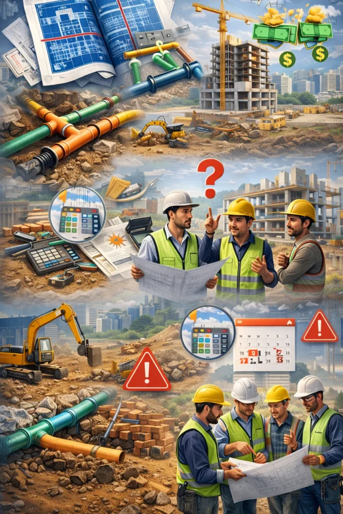 Errores en obra, falta de planificación y conflictos técnicos que generan sobrecostos en proyectos de construcción
