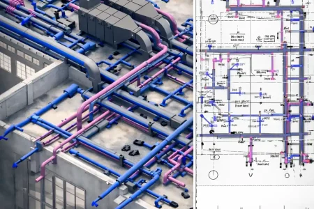 Modelo BIM en Bogotá en Revit con instalaciones hidráulicas, sanitarias y eléctricas coordinadas para casas y edificios